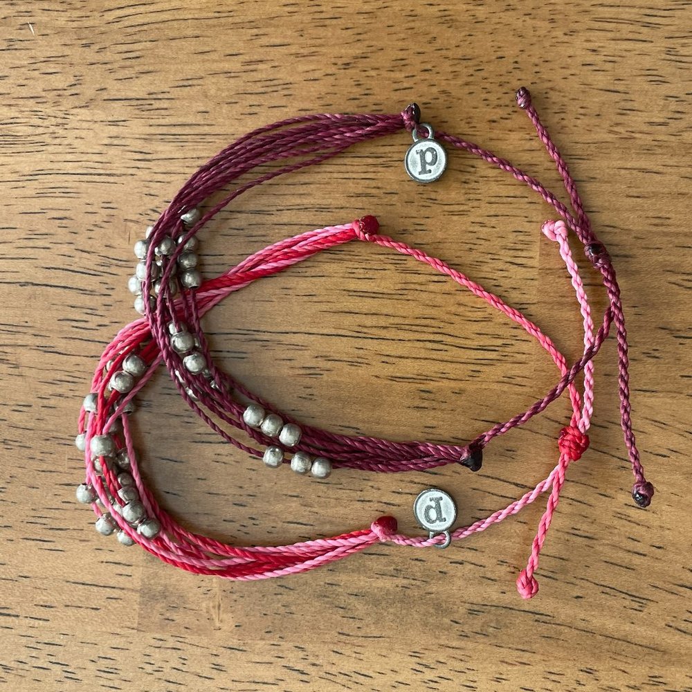 Pura Vida cord bracelets with silver beads